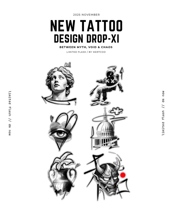Flash Edition 01, the cover sheet: six designs between myth, void and chaos