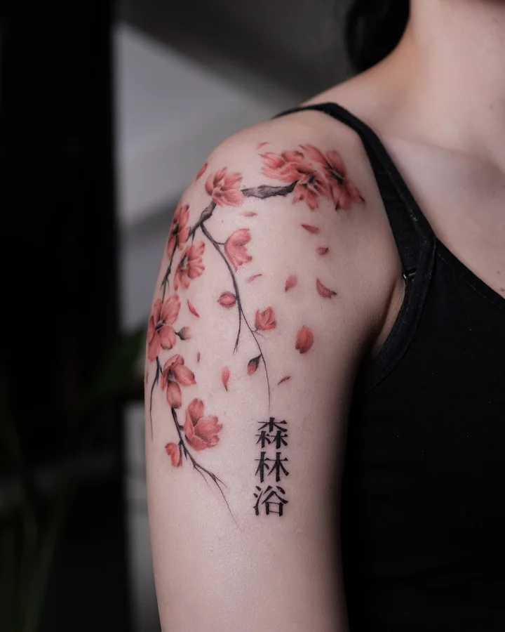 The sakura piece from the side