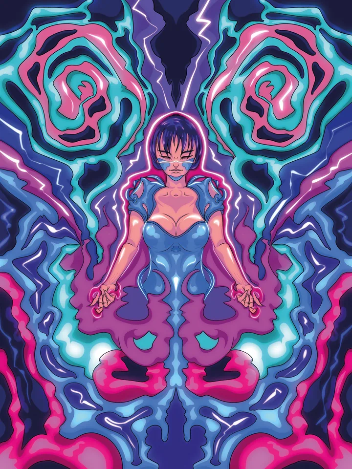 Untitled, the mirrored figure in colour